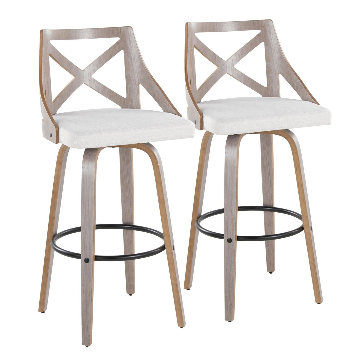 Charlotte - 30" Fixed-Height Barstool (Set of 2) - White