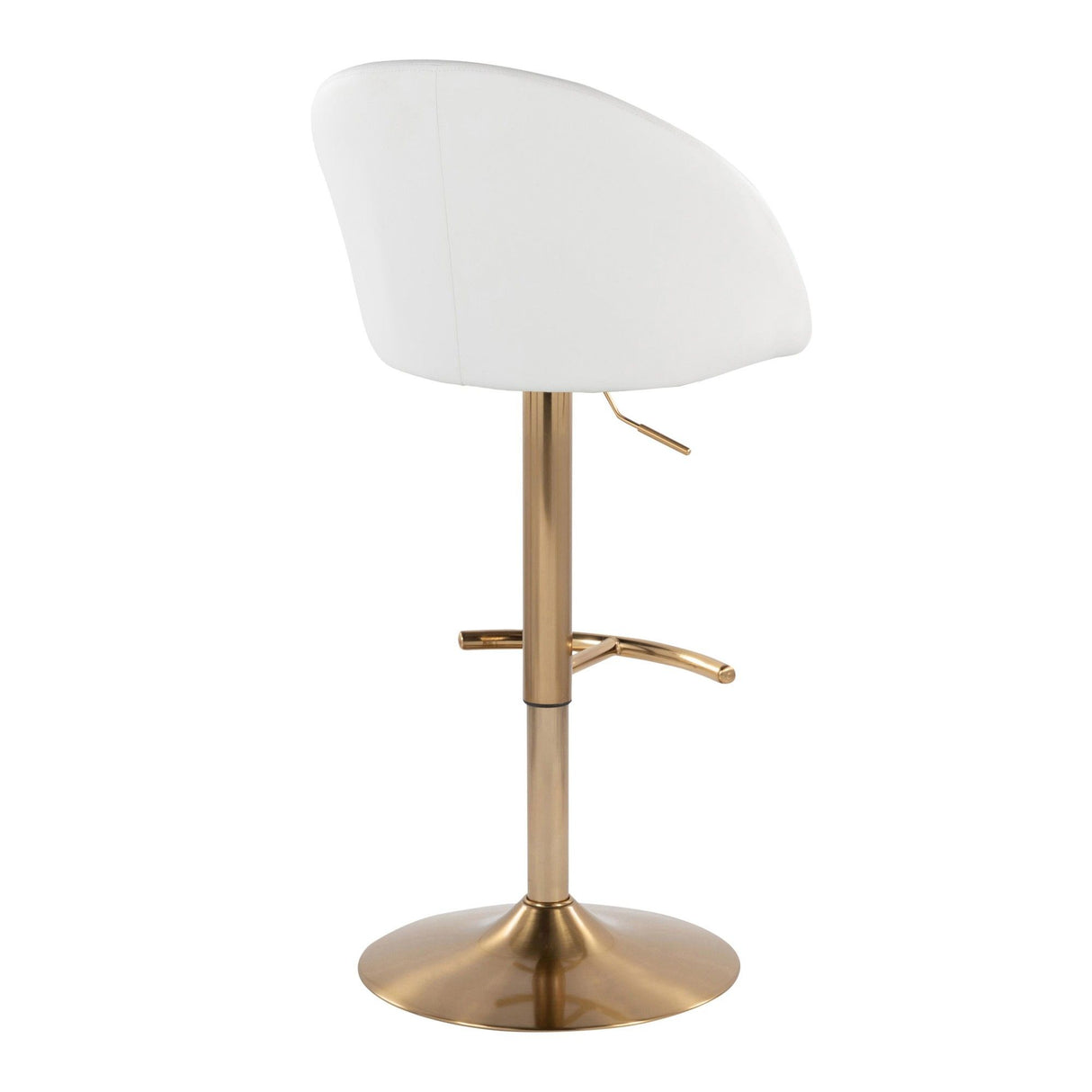 Matisse - Highback Adjustable Barstool With Rounded T Footrest (Set of 2) - Gold Metal