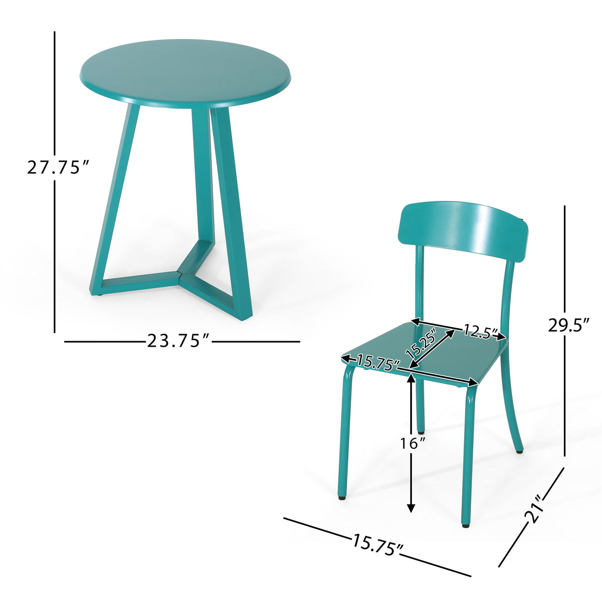 Samos - Bistro Set - Teal