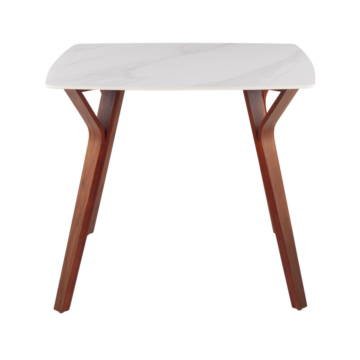 Folia - Dinette Table - Walnut Wood And White Textured Marble