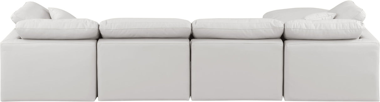 Indulge - Faux Leather 5 Piece Modular Sectional With Chaise