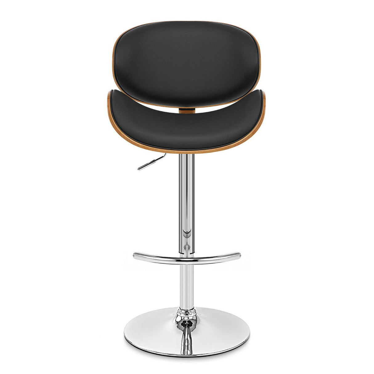 Naples - Adjustable Height Swivel Bar Stool - Walnut / Black