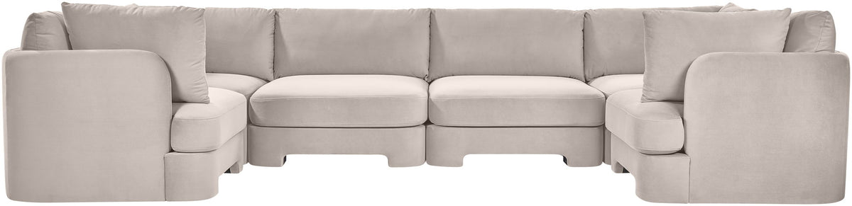 Hammond - Velvet Performance Fabric Upholstered 6 Piece U-Shaped Sectional