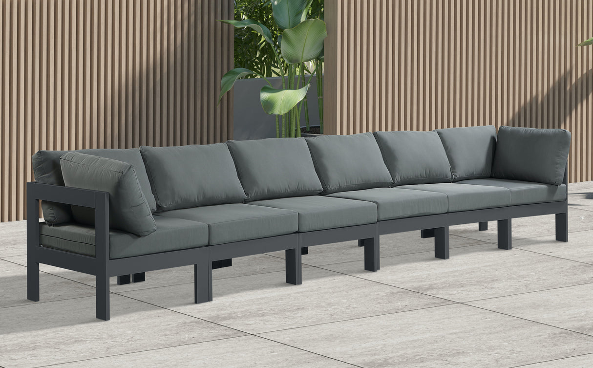 Nizuc - Outdoor Patio 6 Seat Modular Sofa With Gray Frame