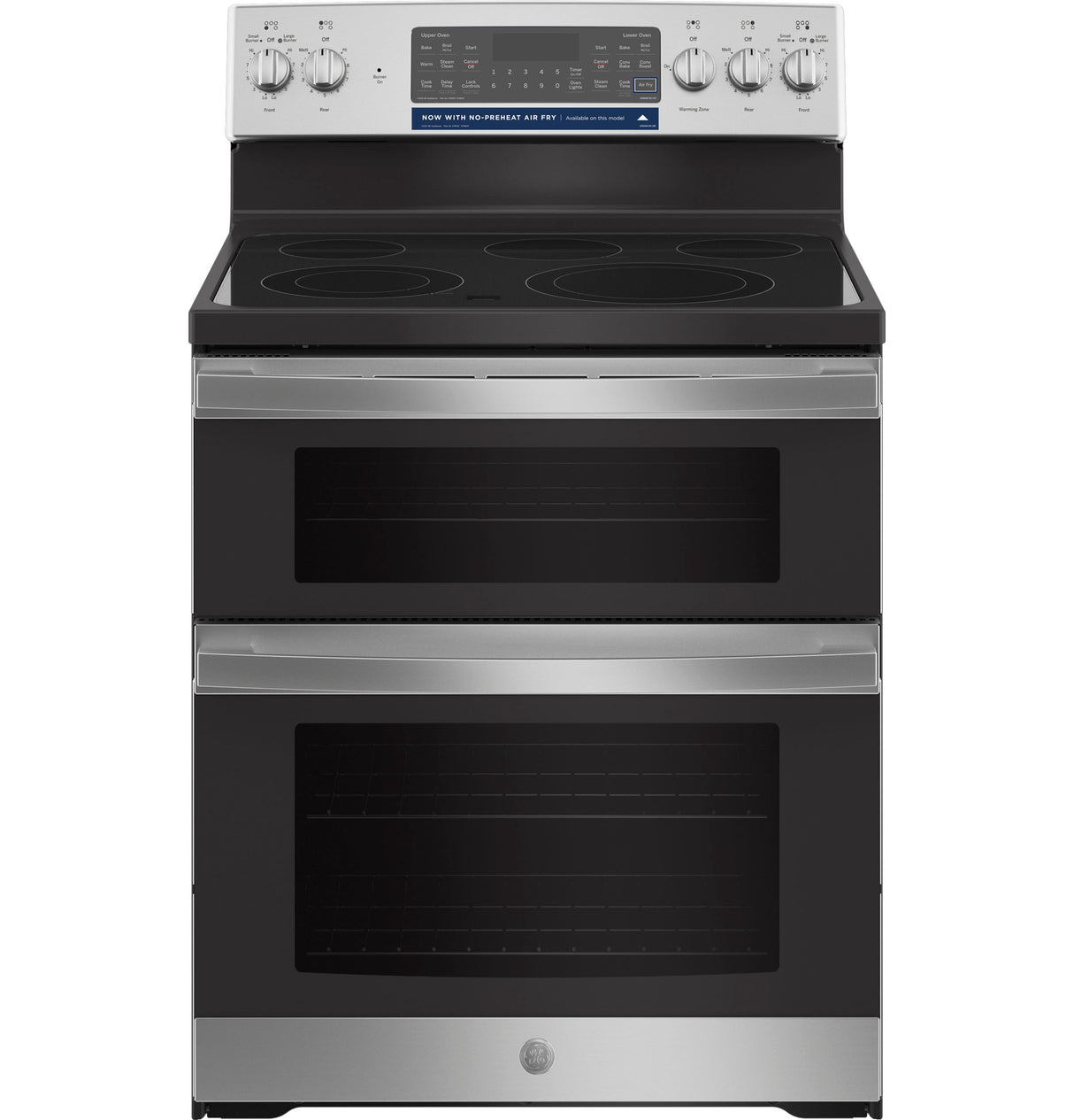 GE JBS86SPSS - 30 in. 6.6 cu. ft. Air Fry Standard Convection Double Oven Electric Range with Smoothtop Burners - Stainless Steel