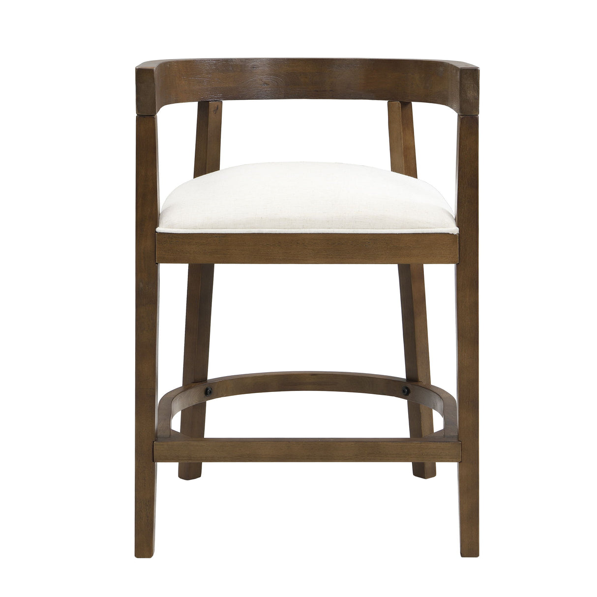 Modern Rubberwood Counter Stool Set With Upholstered Seats