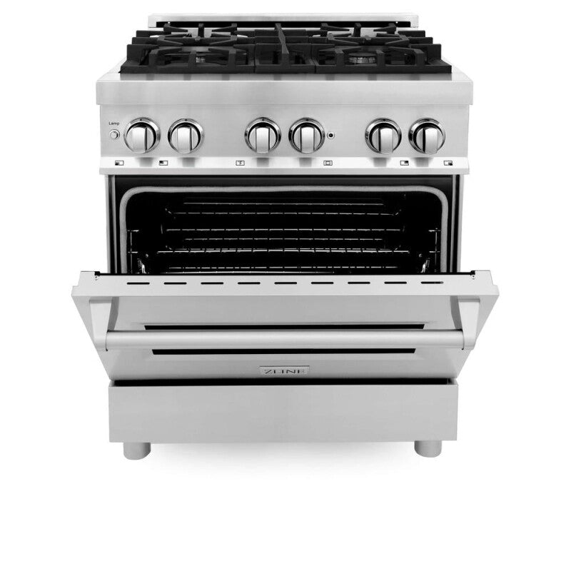 30 in. Kitchen Package with Stainless Steel Dual Fuel Range, Range Hood, Microwave Drawer and Classic Dishwasher - (4KPRARH30MWDW) -