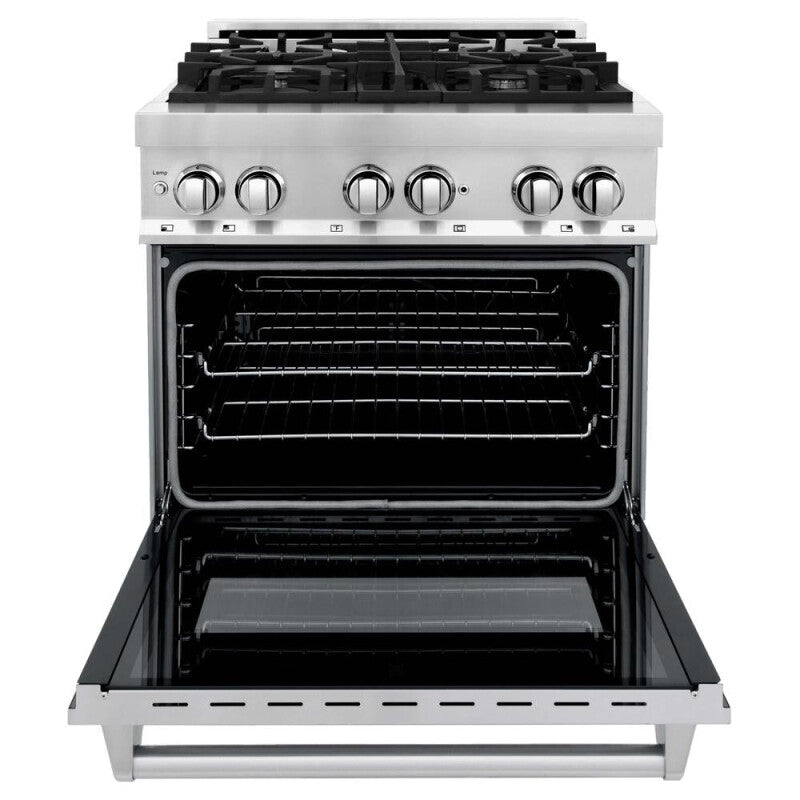 30 in. Kitchen Package with Stainless Steel Dual Fuel Range, Range Hood, Microwave Drawer and Classic Dishwasher - (4KPRARH30MWDW) -