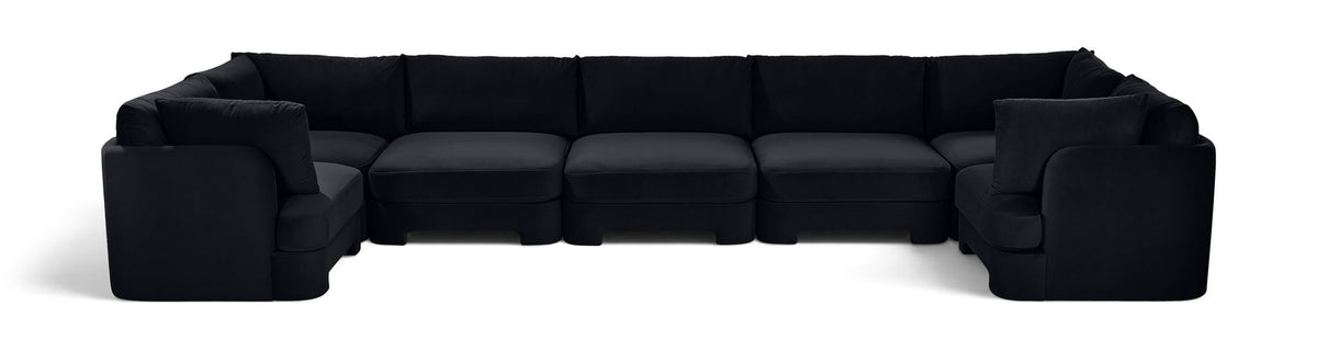 Hammond - Velvet Performance Fabric Upholstered 7 Piece U-Shaped Sectional