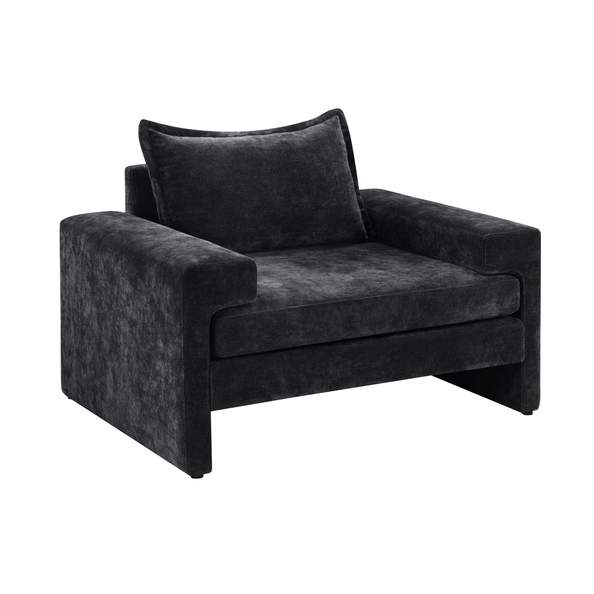 Upholstered Accent Chair With Wide Armrests And Ergonomic Back Support
