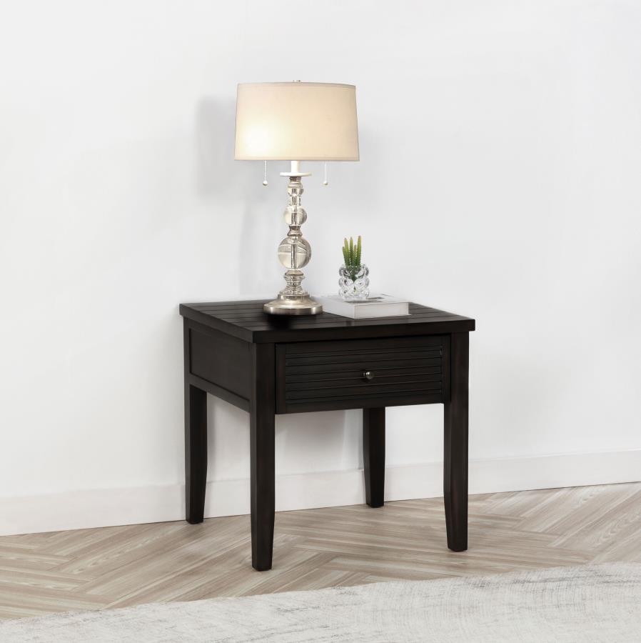 Concord - 1-Drawer Square End Table - Distressed Java