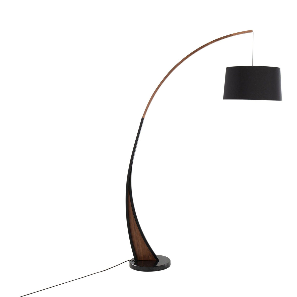 Noah - Floor Lamp - Walnut Wood Frame And Marble Base