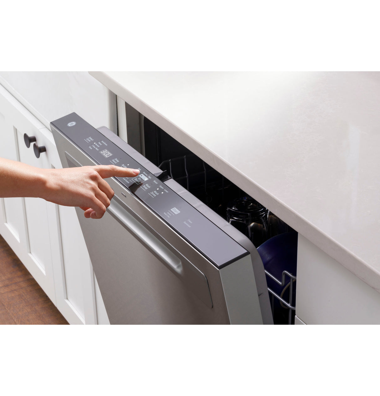 GE(R) ENERGY STAR(R) Top Control with Plastic Interior Dishwasher with Sanitize Cycle & Dry Boost - (GDP630PGRWW)