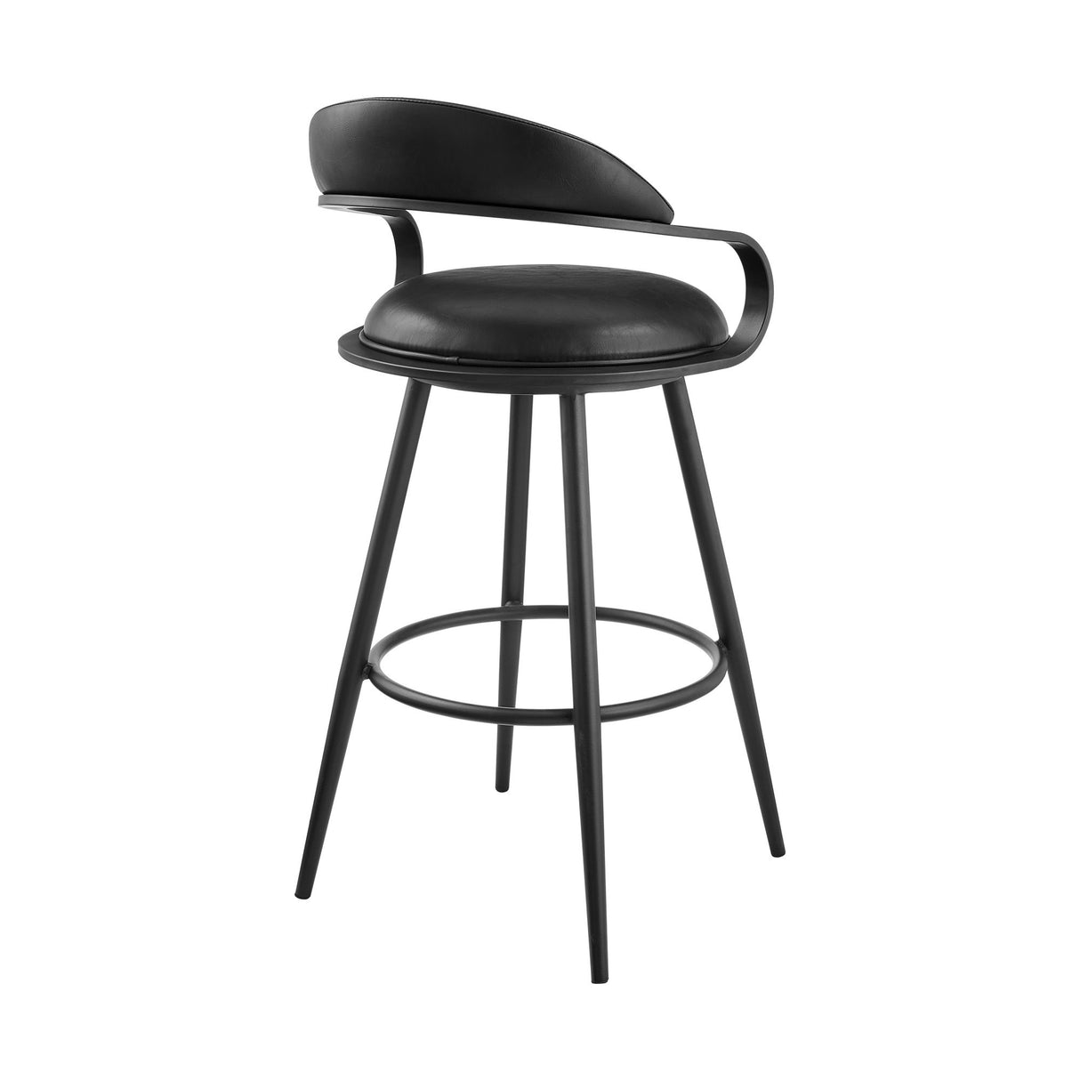 Gardenia - 26" Vintage Swivel Counter Stool - Black
