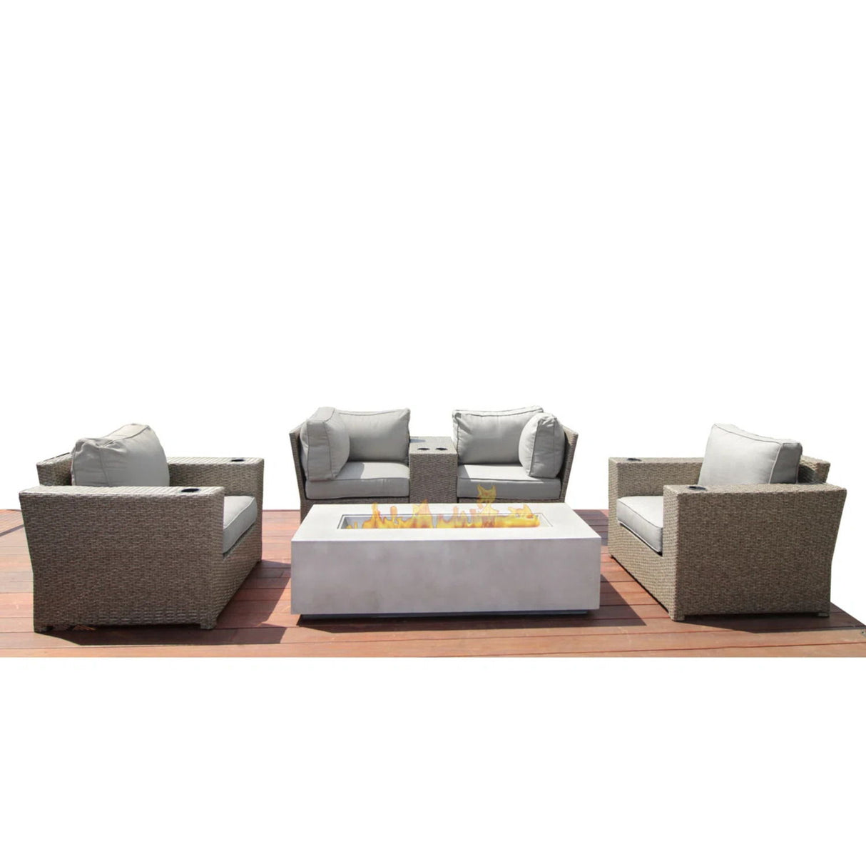 Outdoor Elegance Conversation Set With Fire Pit