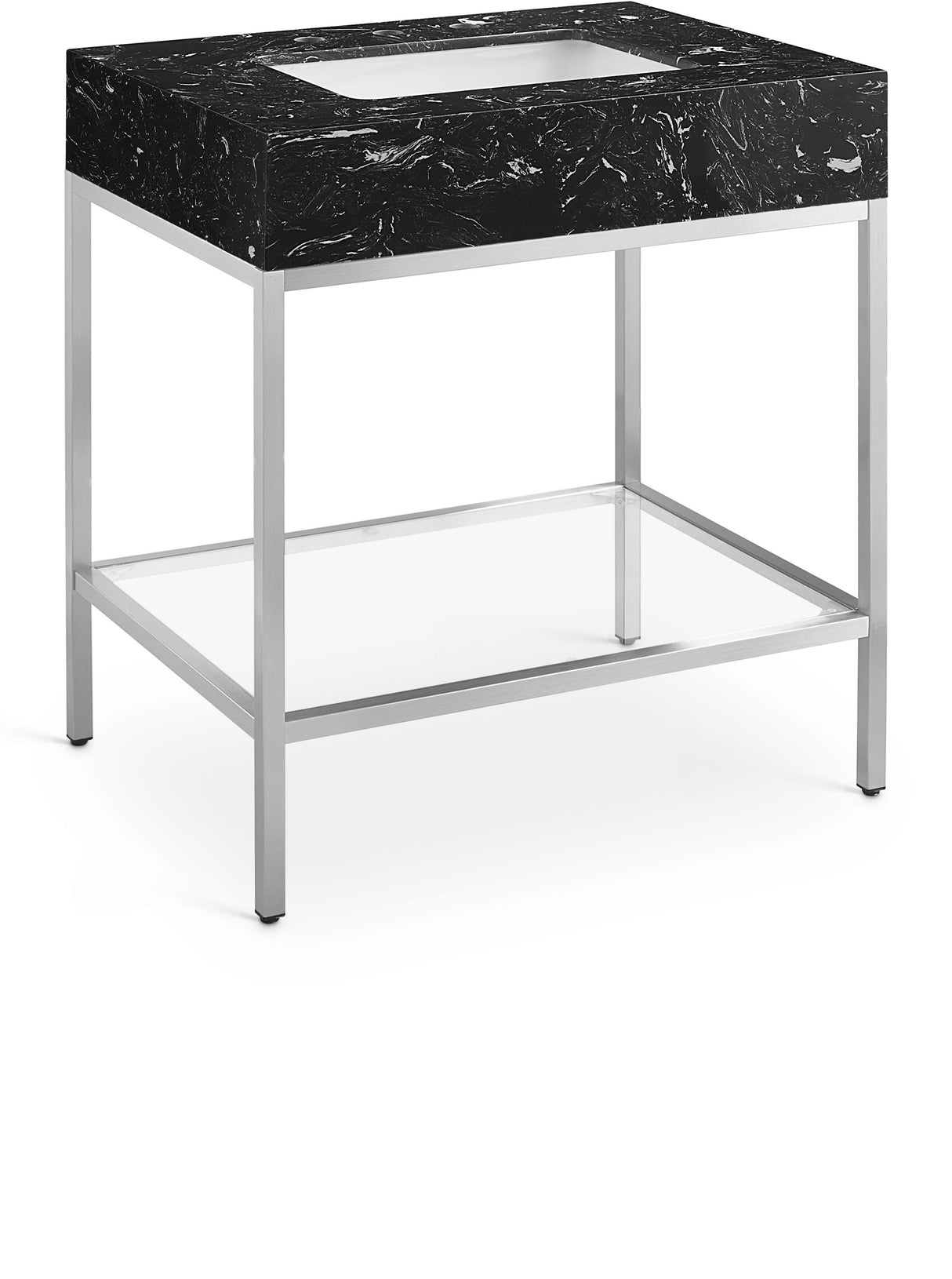 Marmo - Engineered Marble Bathroom Vanity With Chrome Base