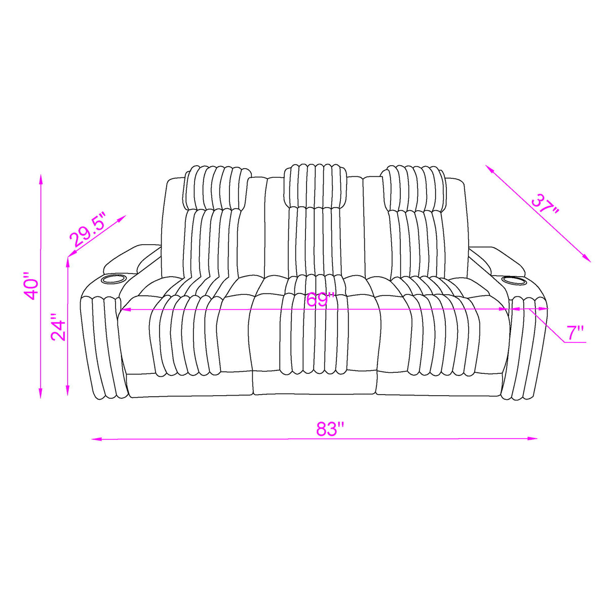Duran - Power Reclining Sofa With Power Headrest