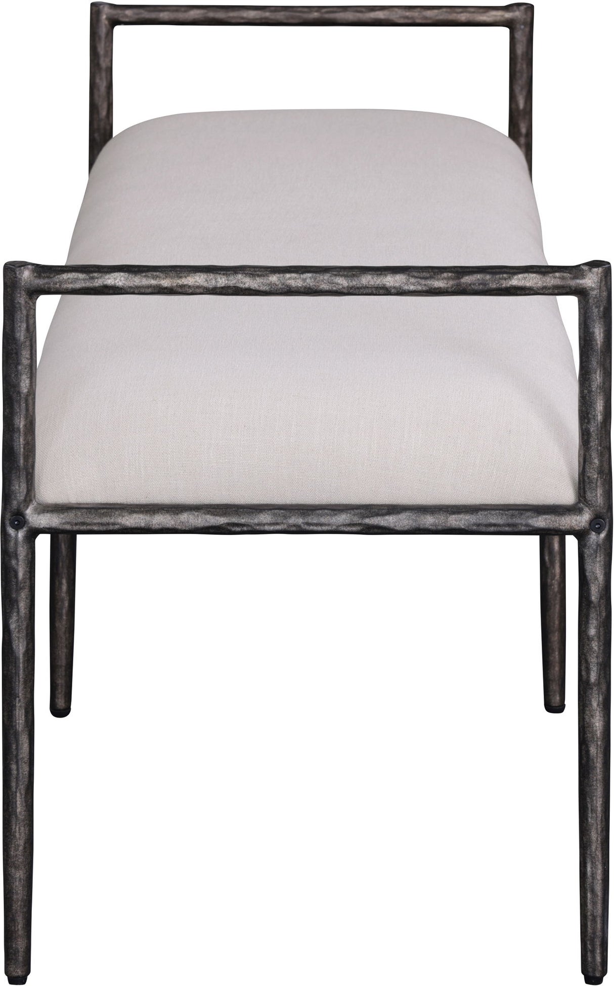 Axis - Linen Textured Beige Fabric Upholstered Bench