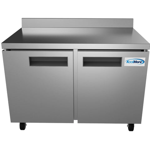 48 in. Two-Door Worktop Refrigerator With 3.5 in. Backsplash - 12 Cu Ft. RWT-2D-12C