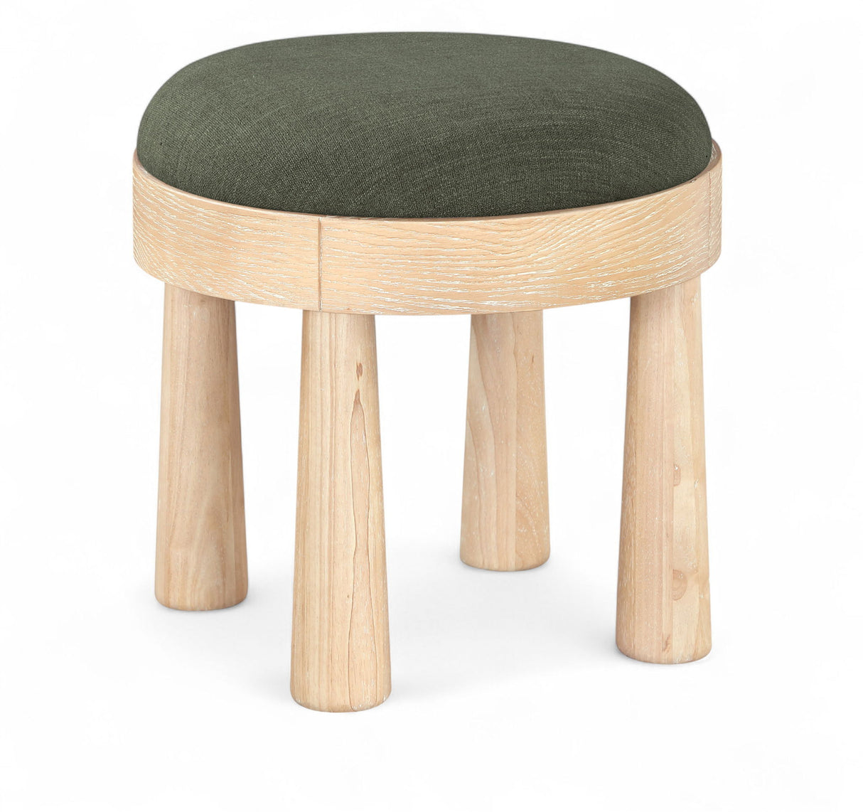 Larea - Linen Textured Fabric Ottoman - Natural Base