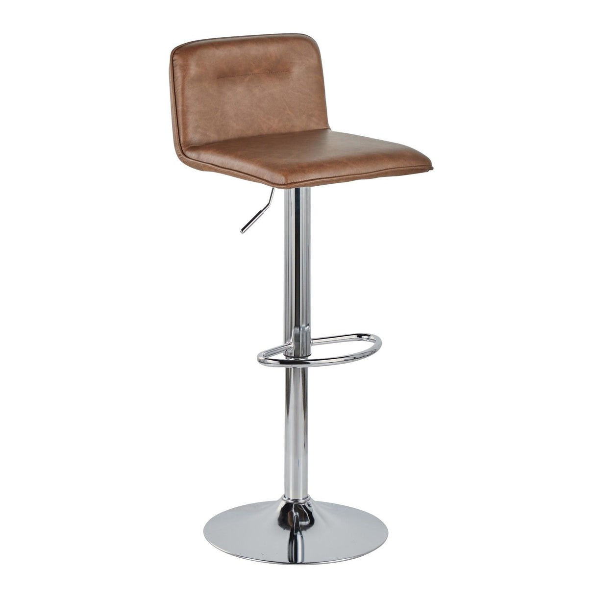 Casper - Contemporary Adjustable Barstool (Set of 2) - Chrome Frame