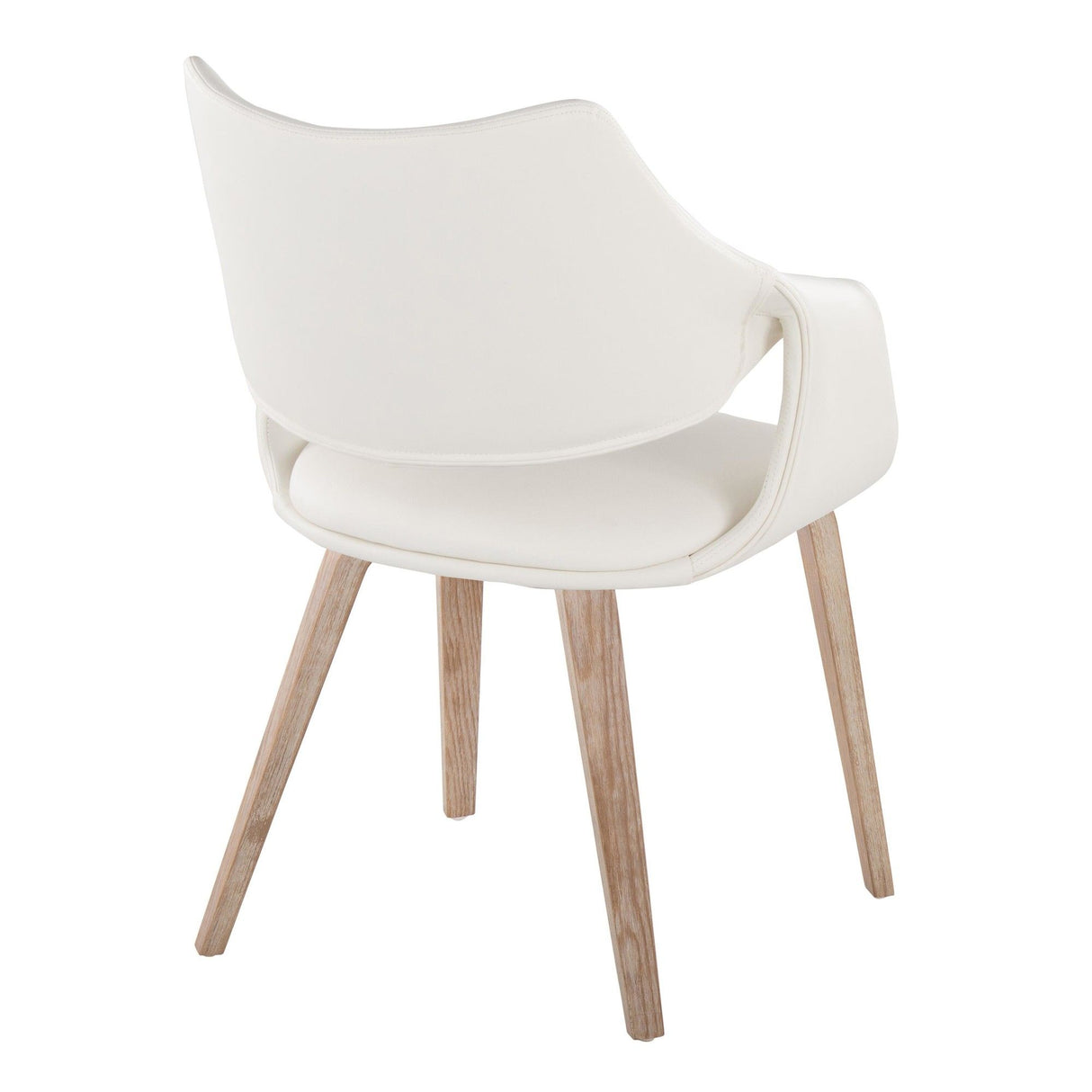 Curvo - High Back Upholstered Chair (Set of 2) - Whitewashed Wood Legs