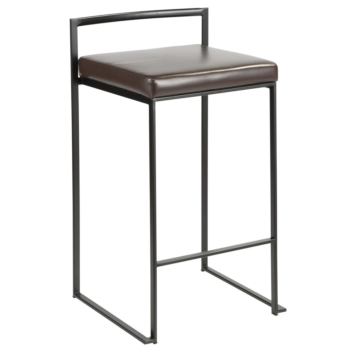 Fuji - Stackable Counter Stool With Cushion - Black Metal