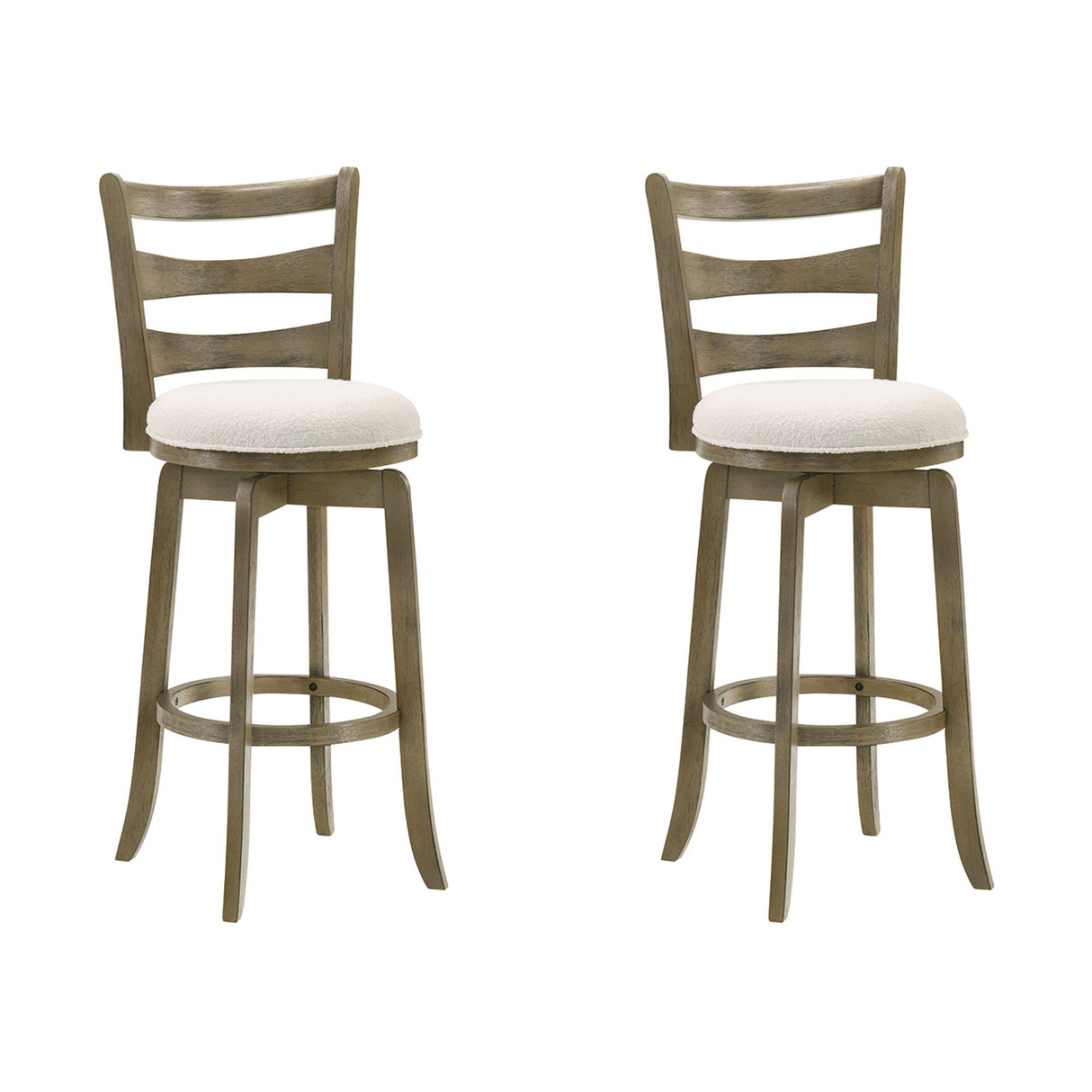 Melindra - Modern Farmhouse Swivel Wood Bar Height Kitchen Bar Stool