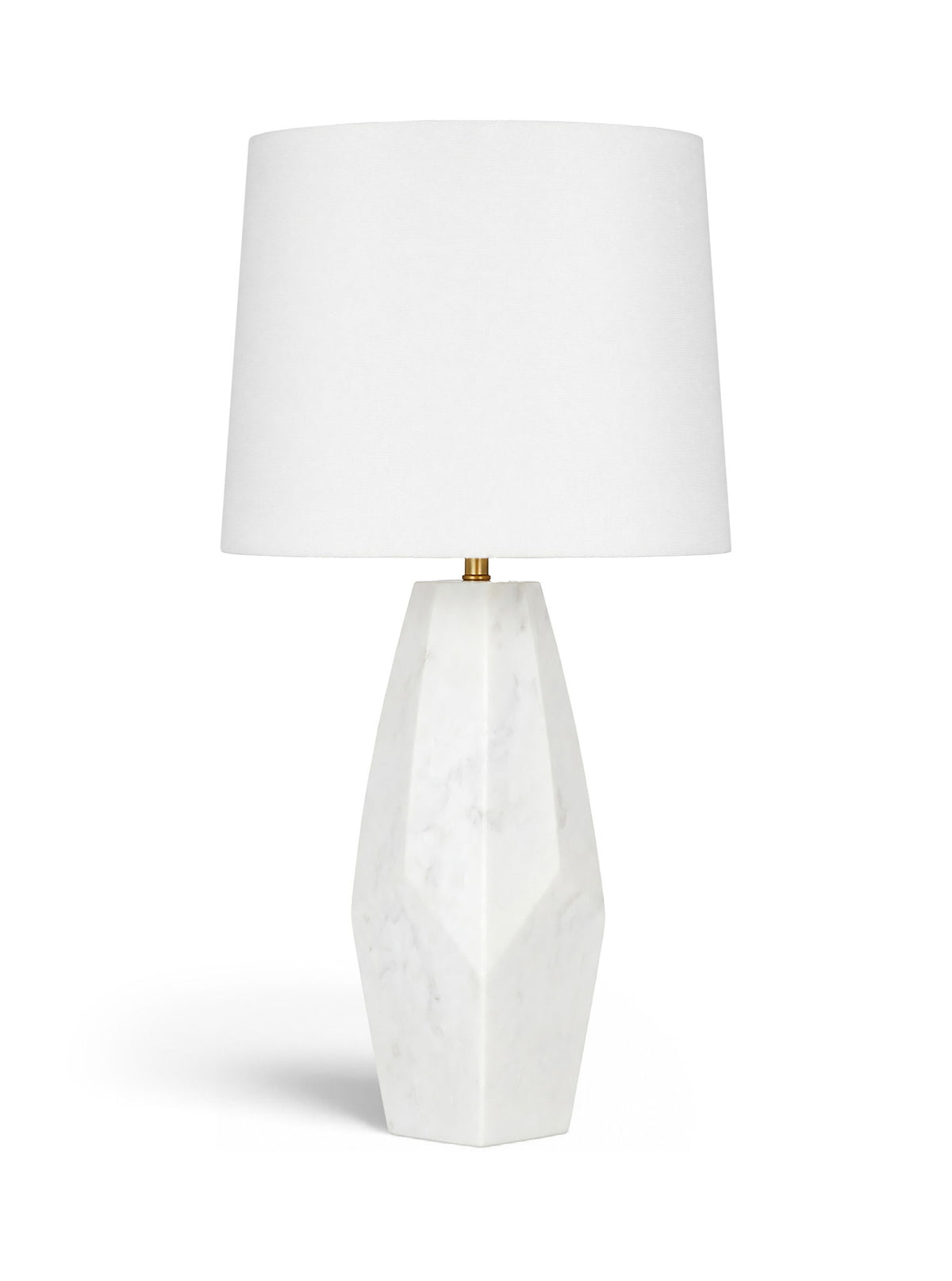 Seraphine - Genuine Marble And Linen Textured Fabric Table Lamp