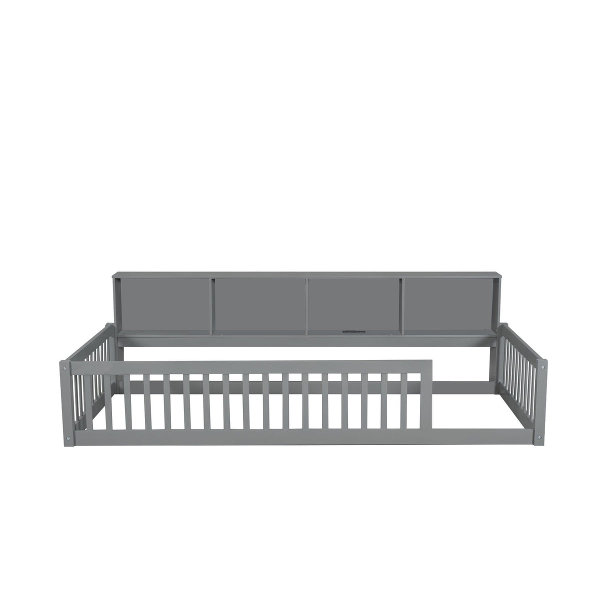Floor Bed With Storage Cabinets And USB Ports