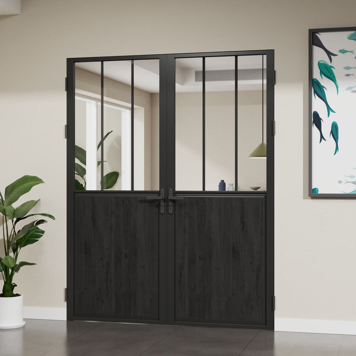 Dual Panel Design Interior Door Slab For Closets And Living Room