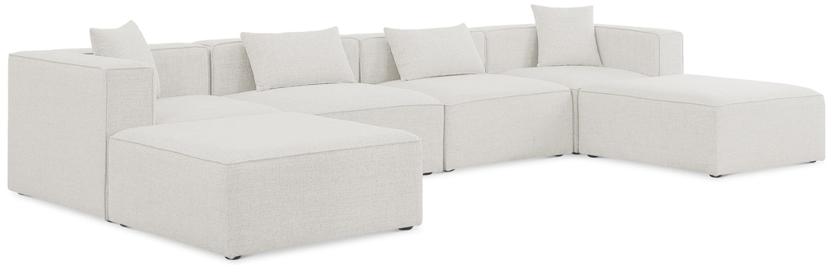 Cube - Linen 6 Piece Modular Double Chaise Sectional