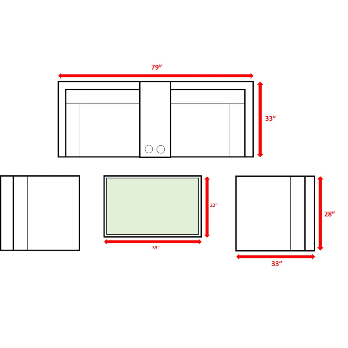 Comfortable Modern Patio Rattan Sectional Set With Cushions