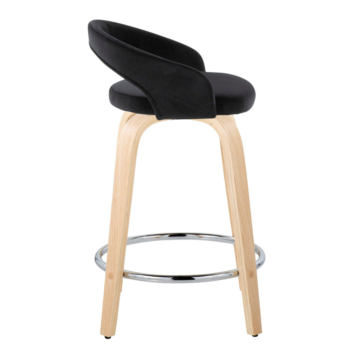 Grotto - 30.5" Upholstered Fixed-Height Counter Stool (Set of 2) - Natural Wood Base