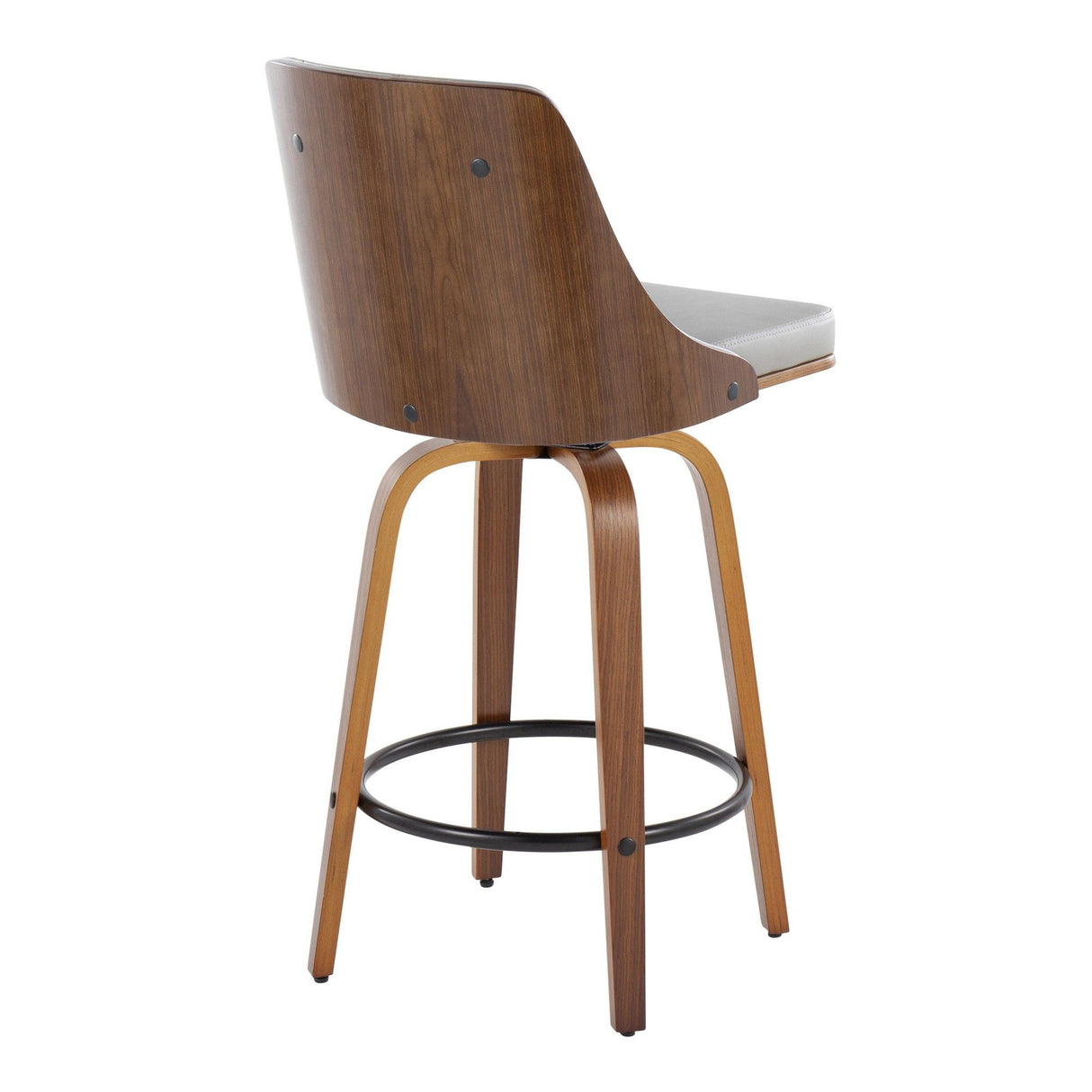Gianna - 26" Fixed-Height Counter Stool (Set of 2) - Gray And Walnut