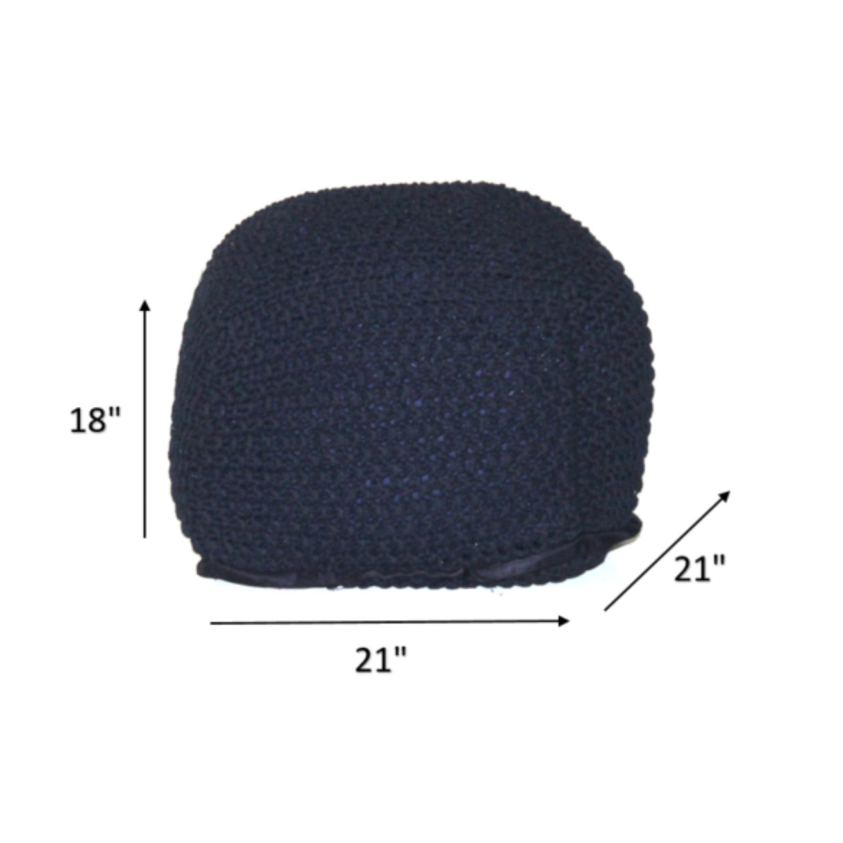 Semi Rounded Pouf, Cable Knitted, Perfect Seating