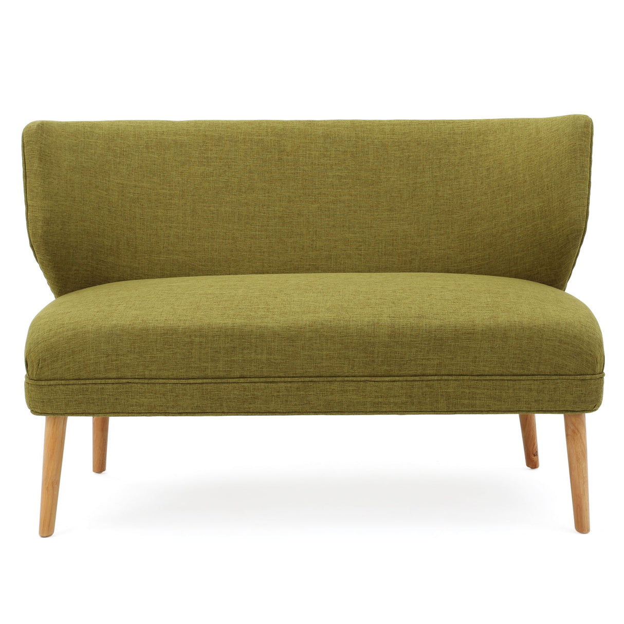Elegant Classic Upholstered Loveseat With Curved Backrest
