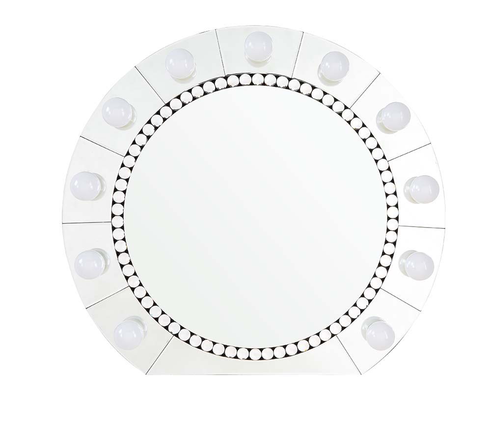 Farai - 29" Accent Mirror - Mirrored & Faux Crystal Diamonds