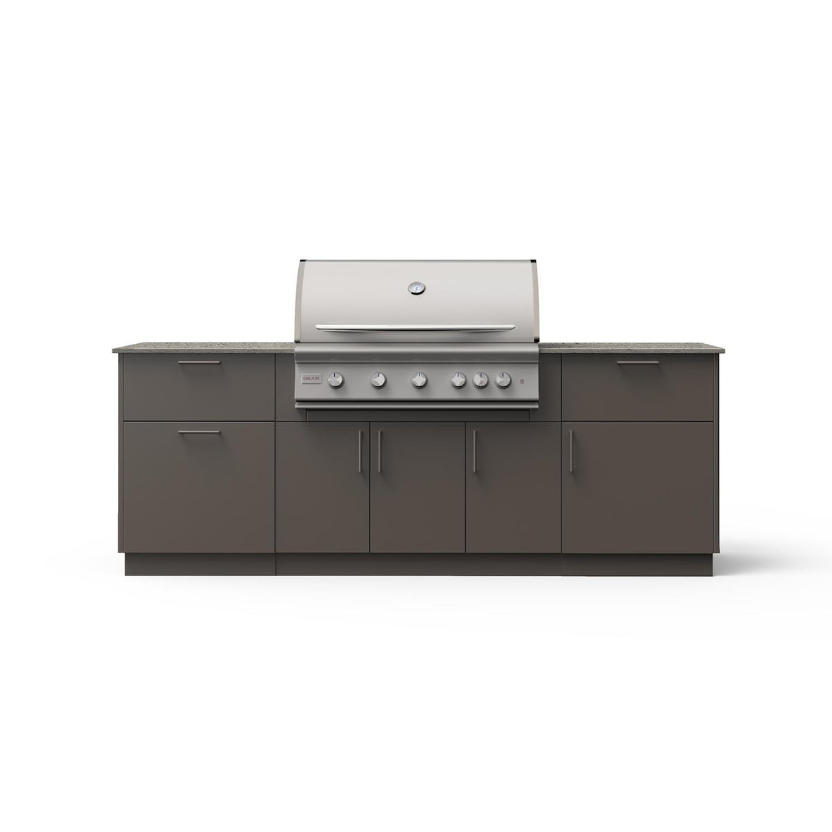 Blaze Sunrise 8-Ft Outdoor Kitchen Island w/ 40-Inch LTE+ Natural Gas Grill in Gunmetal w/ Keon Countertop