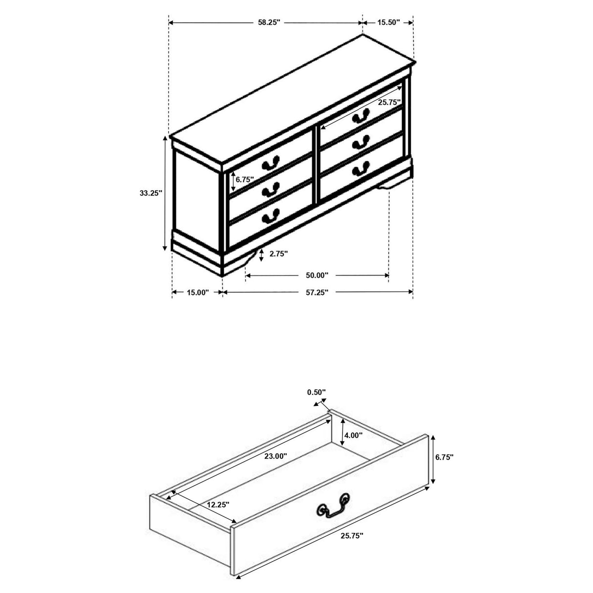 Frances - 6 Drawer Dresser