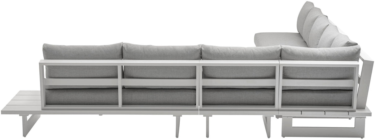 Maldives - 6 Piece Water Resistant Outdoor Patio Modular Sectional With White Base