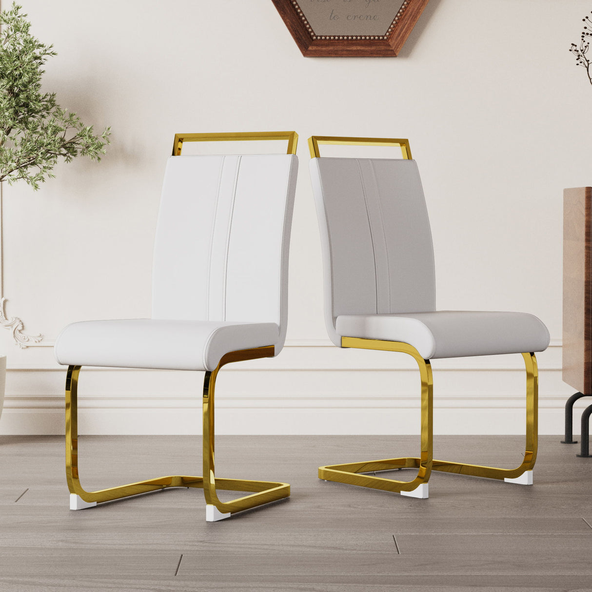 Side Dining Room Chair, Padded Seat High Back