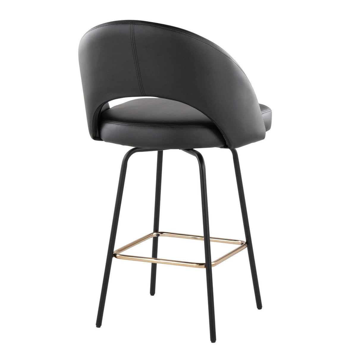 Renee - Upholstered Fixed-Height Counter Stool (Set of 2) - Black Metal