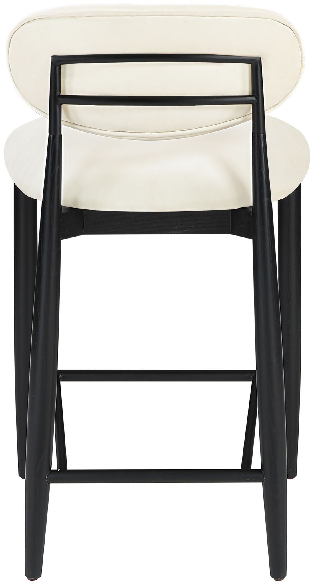 Riccio - Faux Leather Stool - Black Frame