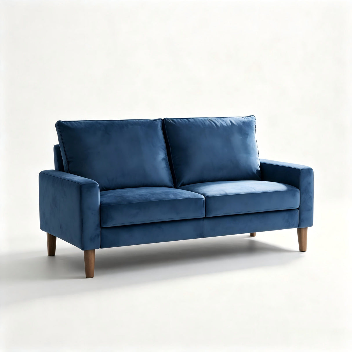 Upholstered Loveseat Sofa, 2 Seater Couch For Living Room Apartment - Dark Blue