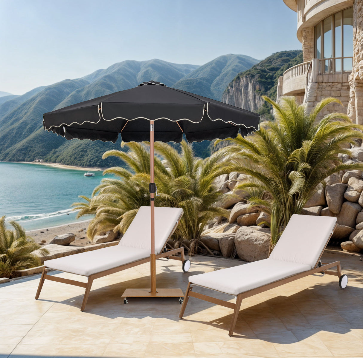 Amalfi - Patio Umbrella - Light Brown Pole