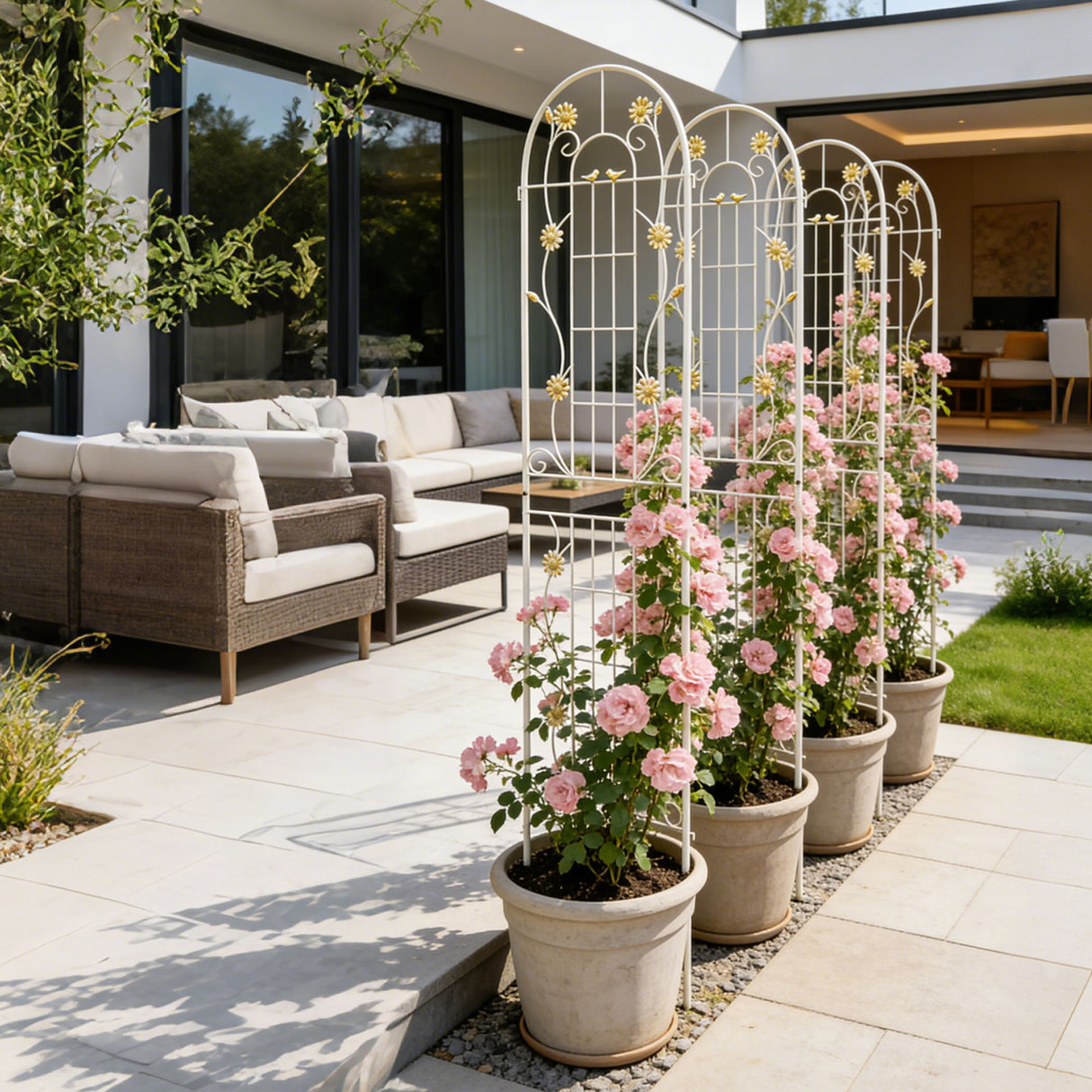 Metal Garden Trellis Rustproof Trellis For Climbing Plant Outdoor Flower Support