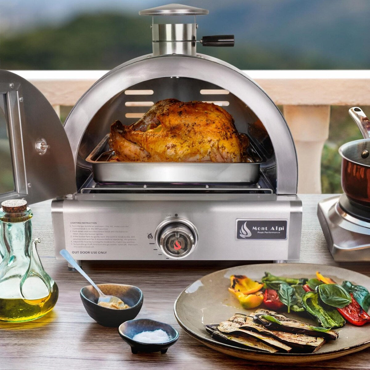 Mont Alpi Portable Natural Gas Outdoor Pizza Oven - MAPZ-SS