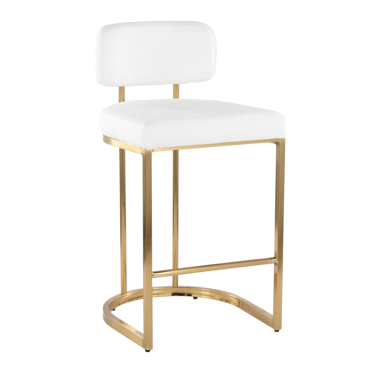 Demi - Fixed-Height Barstool (Set of 2) - Gold Metal Base