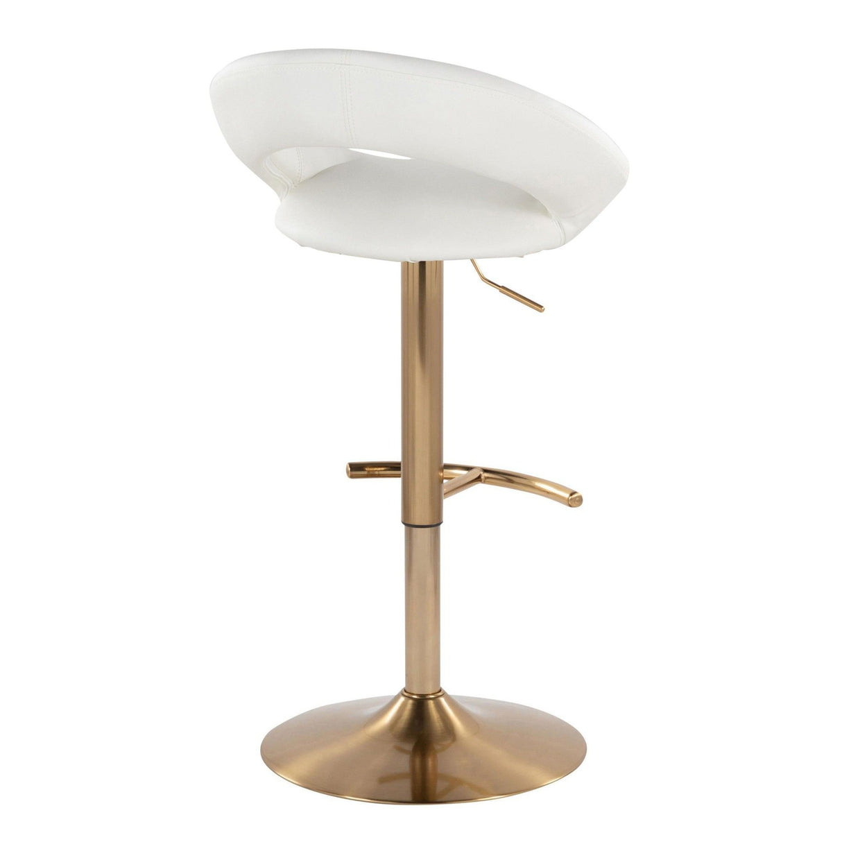 Posh - Glam Adjustable Barstool With Swivel - Gold Metal (Set of 2)